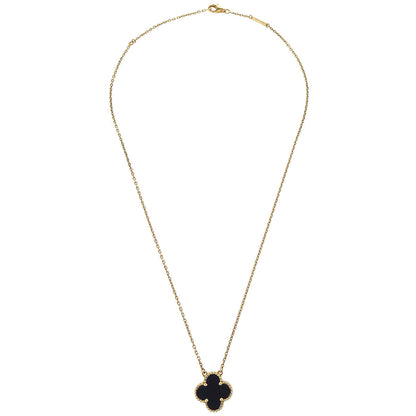 Van Cleef & Arpels Vintage Alhambra Necklace Onyx 750 Jewelry