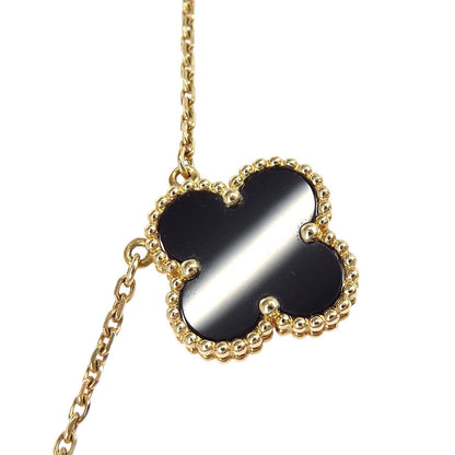 Van Cleef & Arpels Vintage Alhambra Necklace Onyx 750 Jewelry
