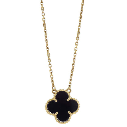 Van Cleef & Arpels Vintage Alhambra Necklace Onyx Au750 Jewelry