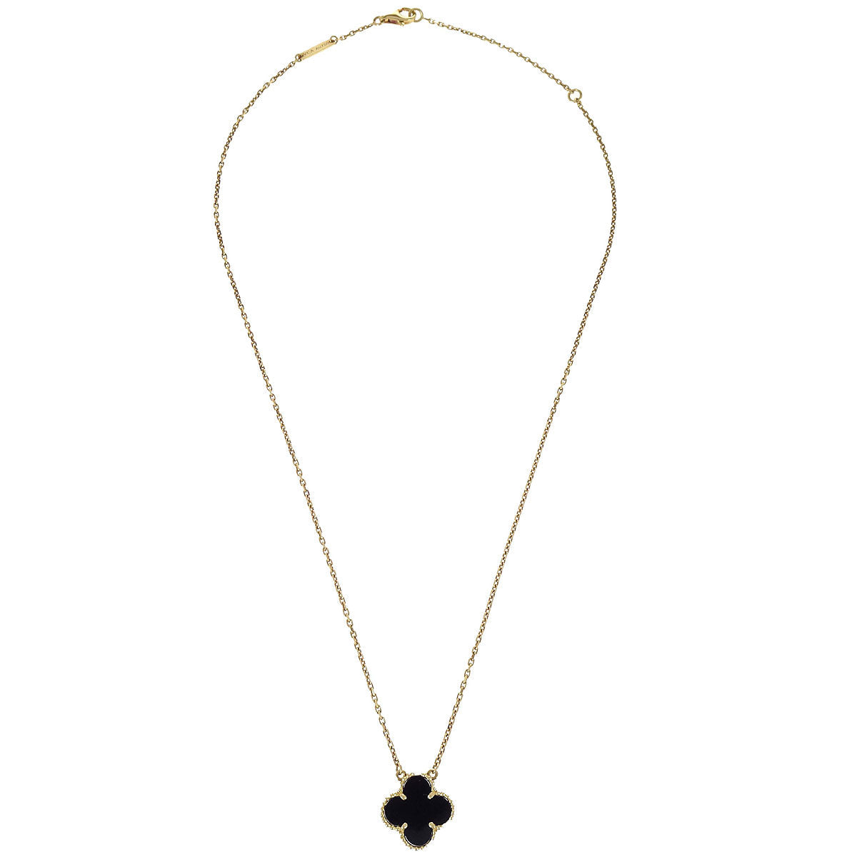 Van Cleef & Arpels Vintage Alhambra Necklace Onyx Au750 Jewelry