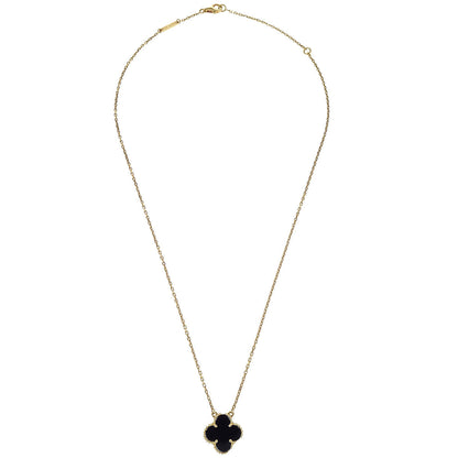 Van Cleef & Arpels Vintage Alhambra Necklace Onyx Au750 Jewelry