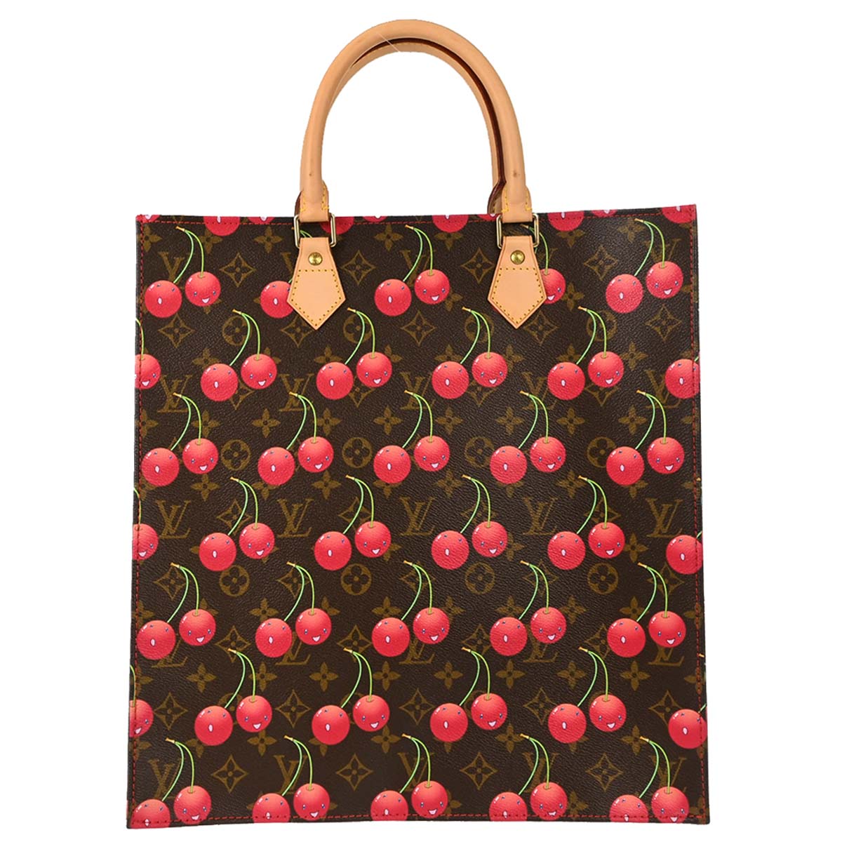 Louis Vuitton Monogram Cherry Sac Plat Tote Handbag M95010