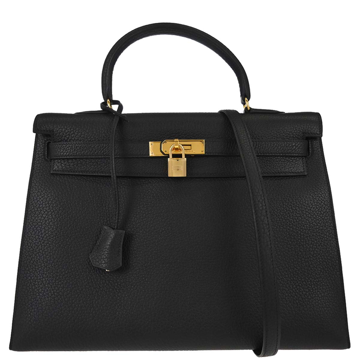 Hermes Black Ardennes Kelly 35 Sellier 2way Shoulder Handbag