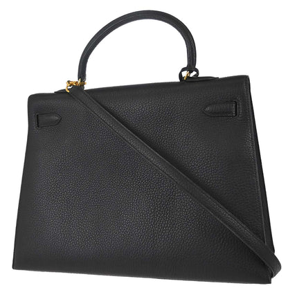 Hermes Black Ardennes Kelly 35 Sellier 2way Shoulder Handbag