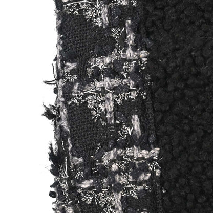 Chanel 2017-2018 Black Tweed Shierling Top Handle 2way Shoulder Handbag