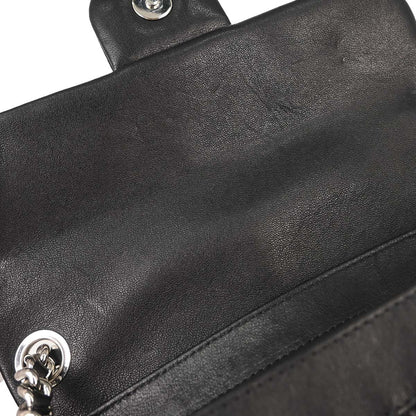 Chanel 2012 Black Calfskin Chain Around Shoulder Bag