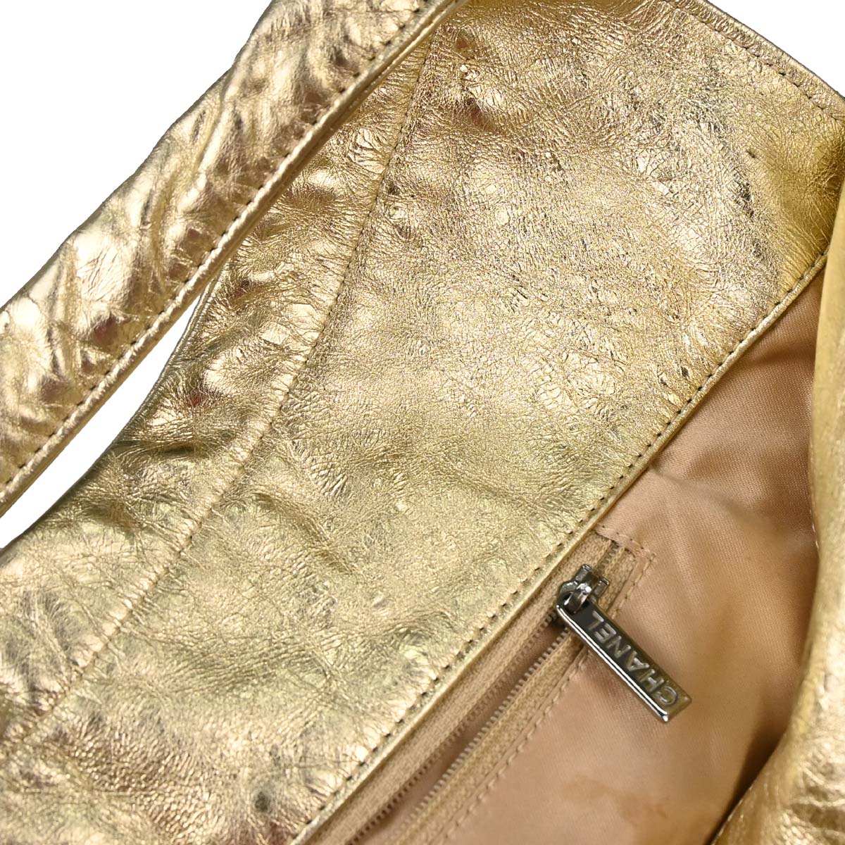 Chanel 2006-2008 Gold Lambskin Hollywood Hobo Handbag