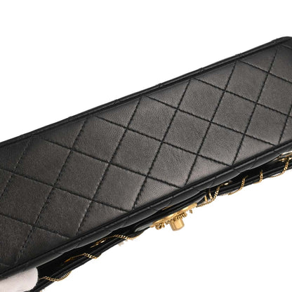 Chanel 2019 Black Lambskin Medium Piercing Chic Double Flap Shoulder Bag
