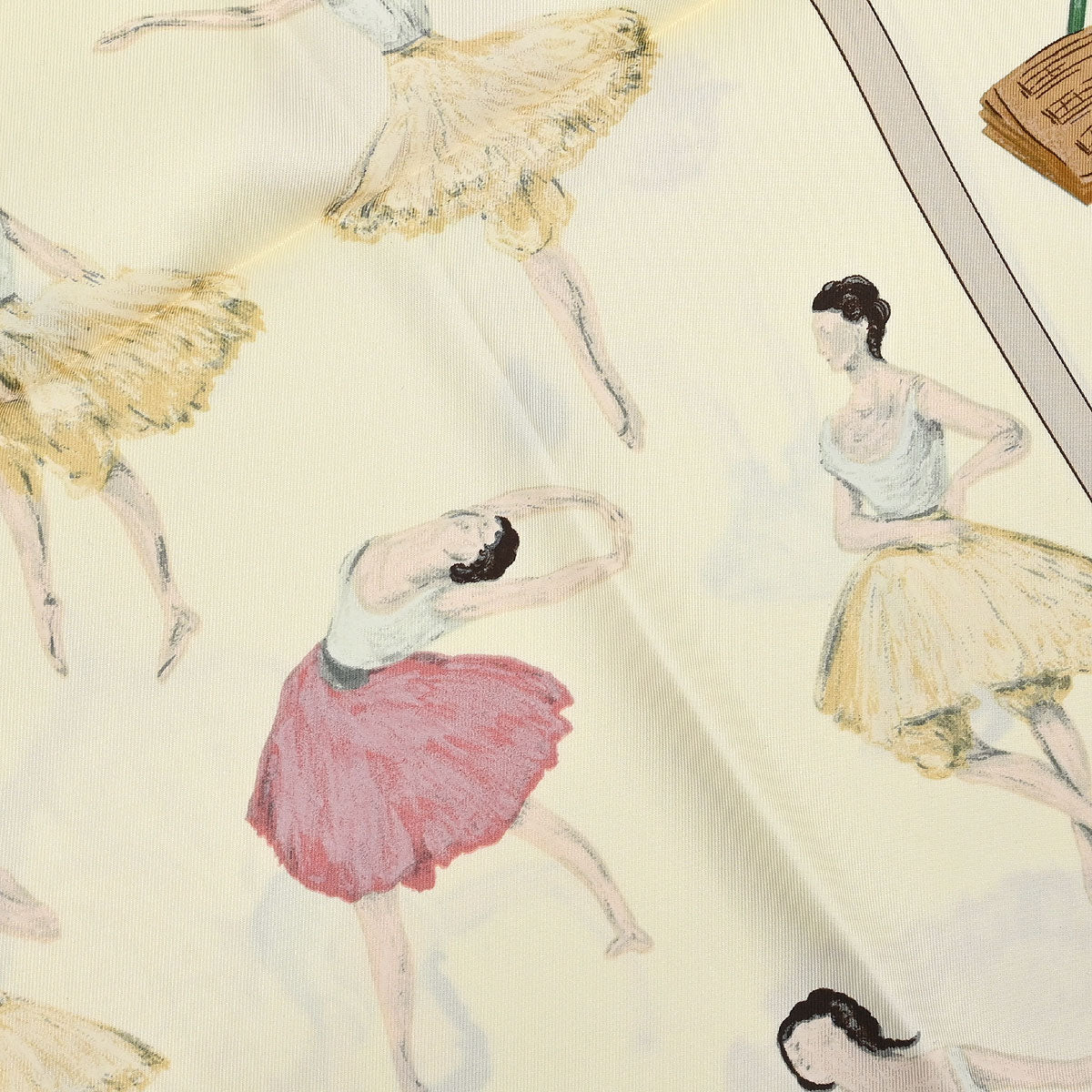 Hermes Scarf Carre 90 La Danse White Small Good