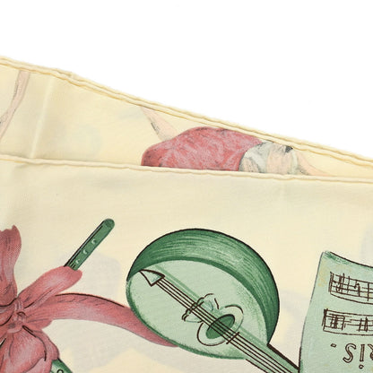 Hermes Scarf Carre 90 La Danse White Small Good