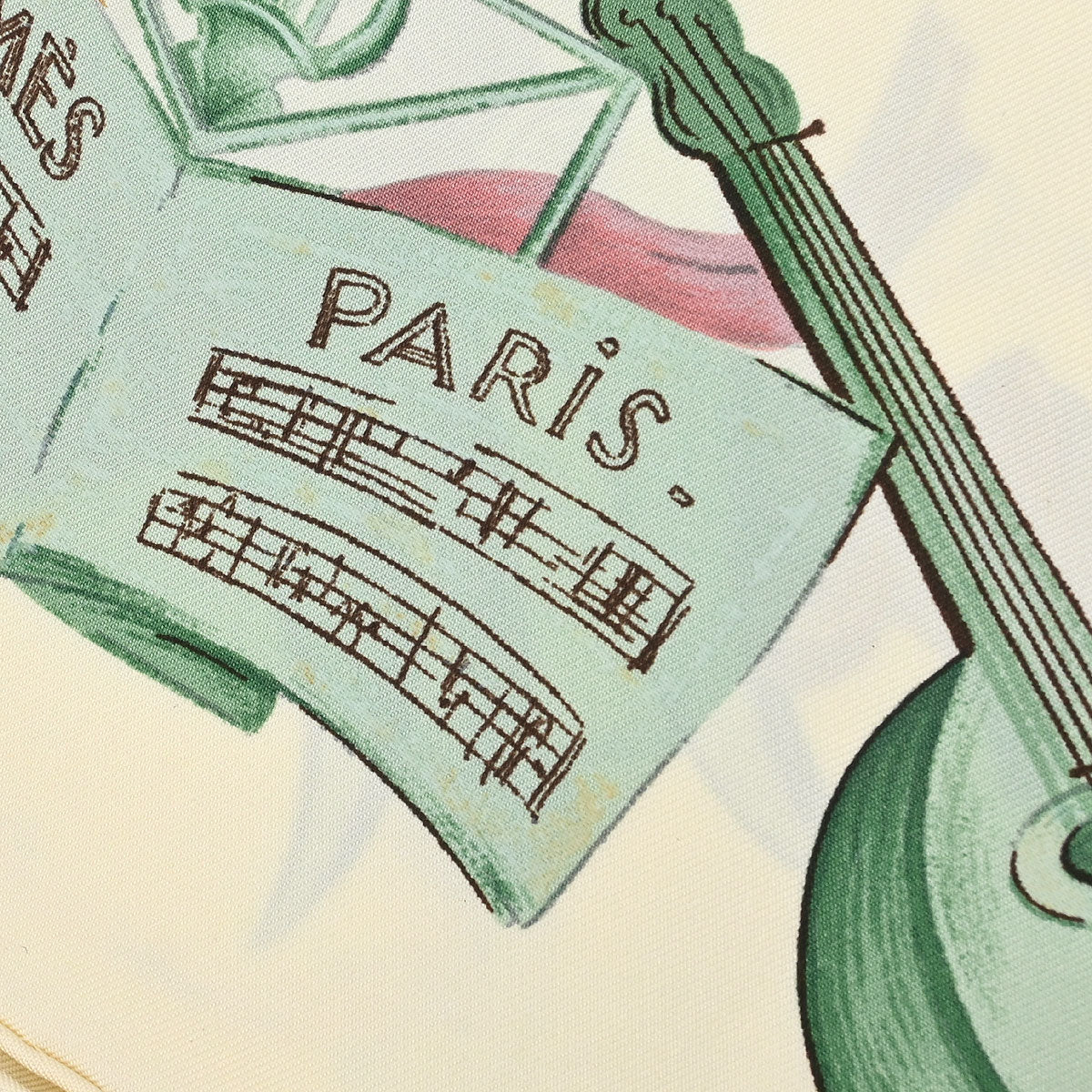 Hermes Scarf Carre 90 La Danse White Small Good