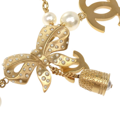 Chanel Icon Charm Chain Belt Gold Costume Pearl 03A Small Good