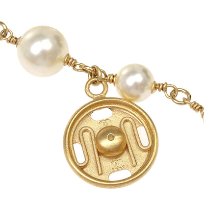 Chanel Icon Charm Chain Belt Gold Costume Pearl 03A Small Good