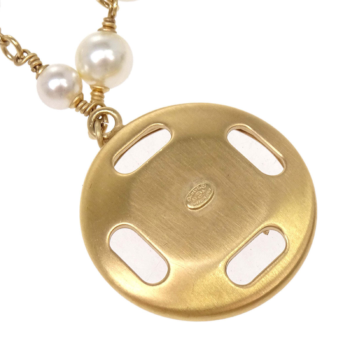 Chanel Icon Charm Chain Belt Gold Costume Pearl 03A Small Good