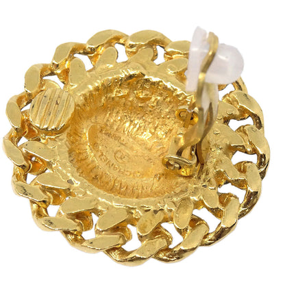 Chanel Button Clip-On Earrings Gold