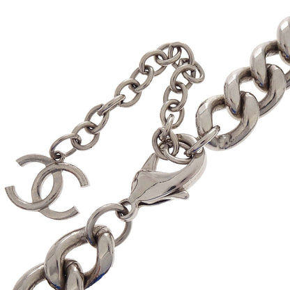 Chanel Padlock Charm Chain Necklace Pendant Silver 14K
