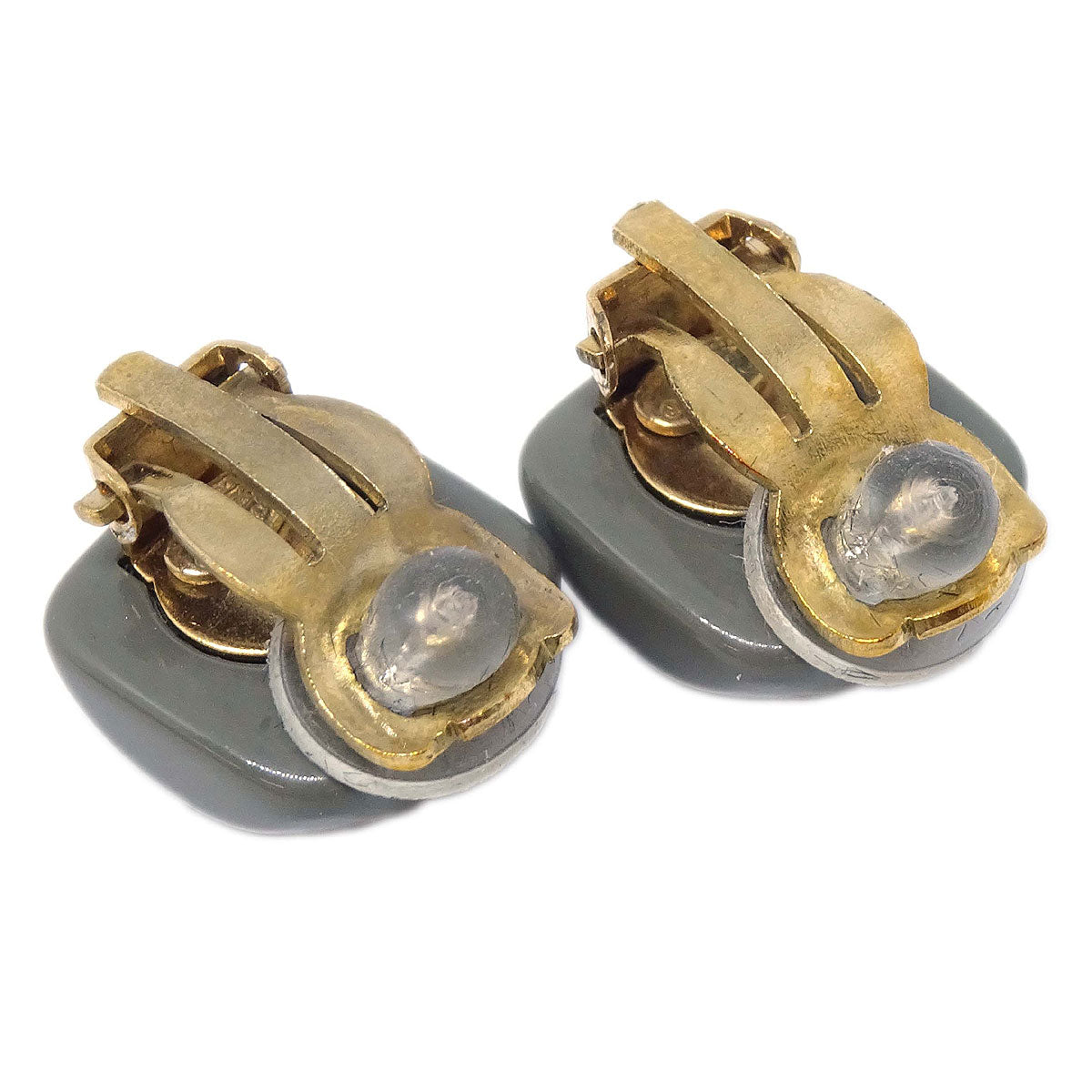 Chanel Square Clip-On Earrings Gray 03P