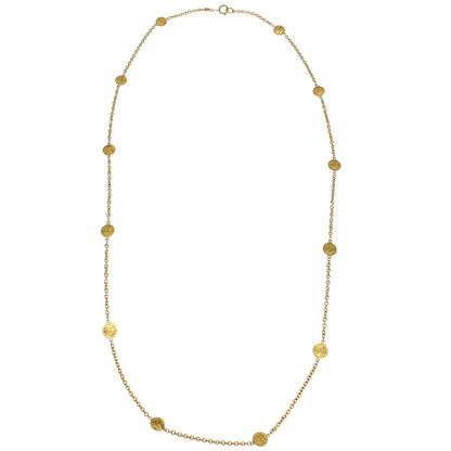 Chanel Medallion Long Chain Necklace Gold