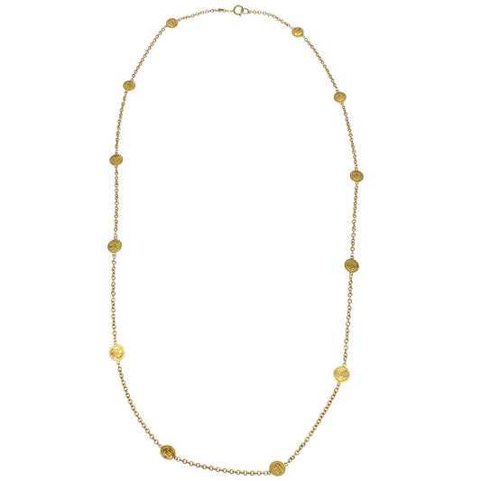 Chanel Medallion Long Chain Necklace Gold