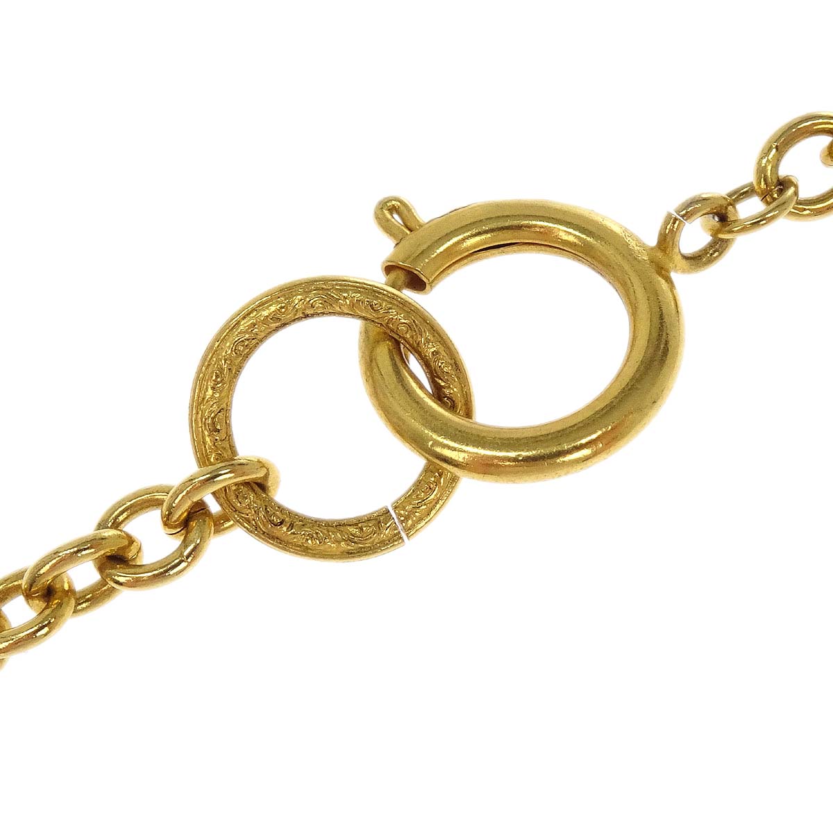 Chanel Medallion Long Chain Necklace Gold