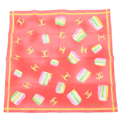 Chanel Pink Scarf Handkerchief Small Good