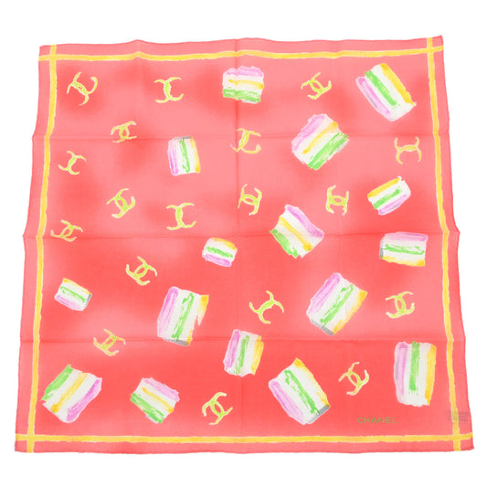 Chanel Pink Scarf Handkerchief Small Good