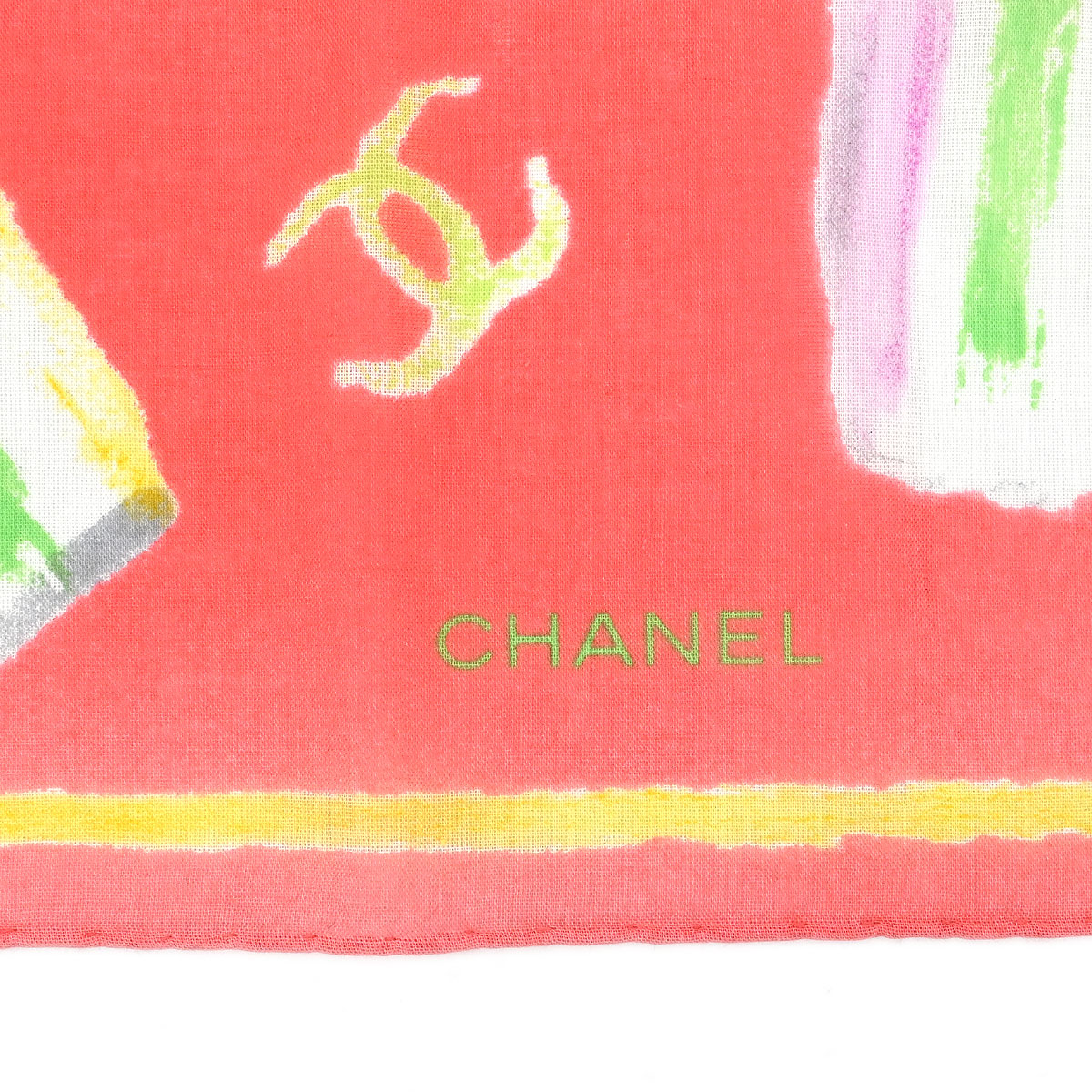 Chanel Pink Scarf Handkerchief Small Good