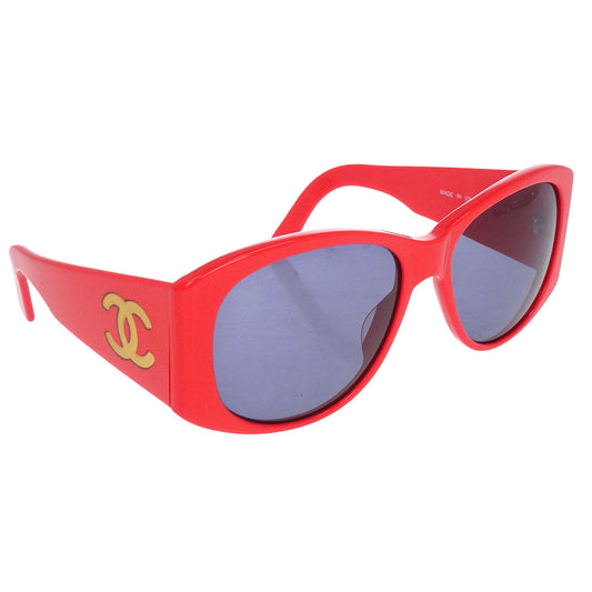 Chanel Sunglasses Eyewear Black Red Small Good