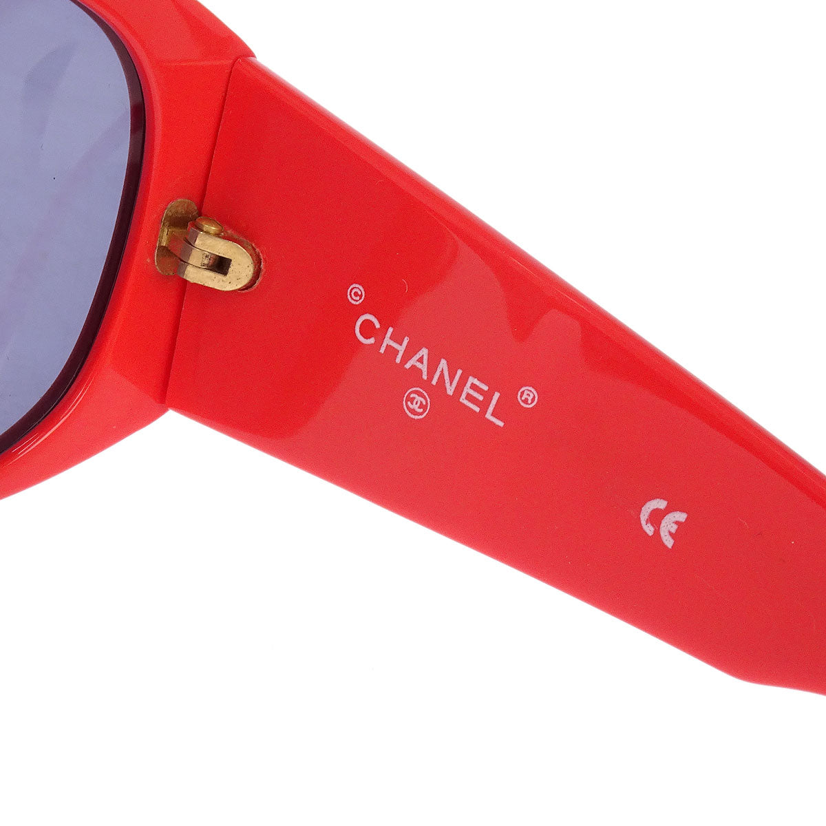 Chanel Sunglasses Eyewear Black Red Small Good