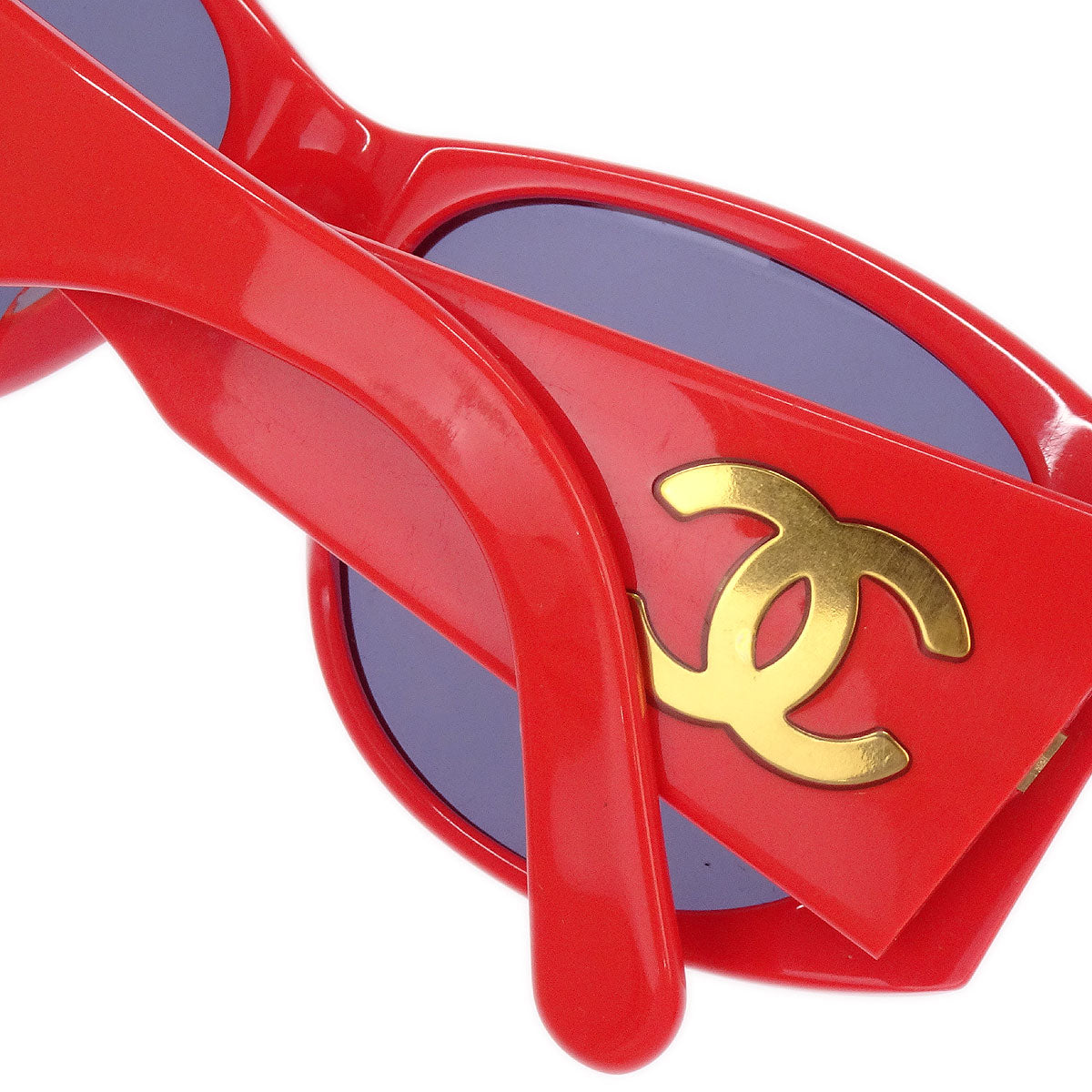 Chanel Sunglasses Eyewear Black Red Small Good