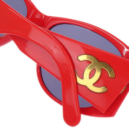 Chanel Sunglasses Eyewear Black Red Small Good