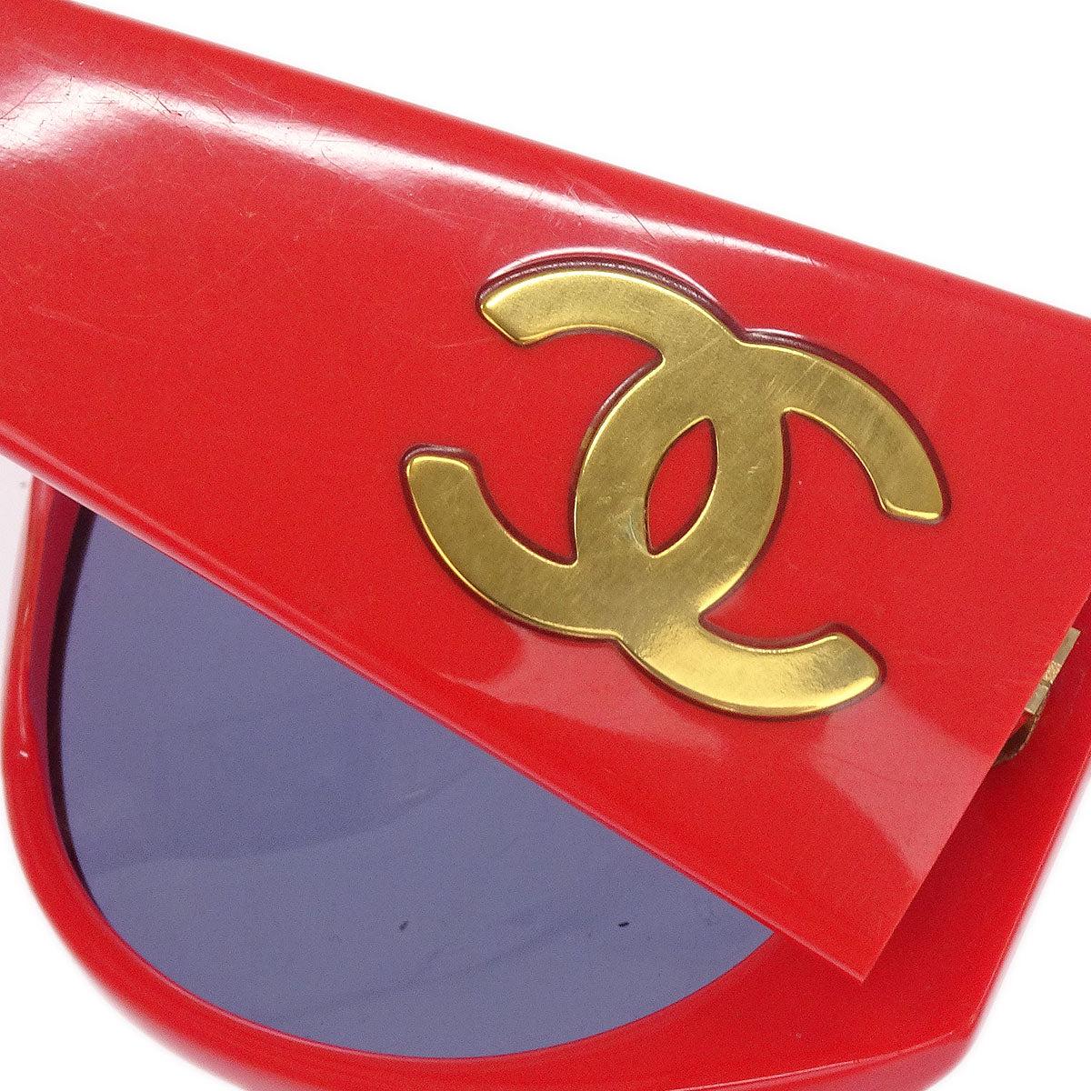 Chanel Sunglasses Eyewear Black Red Small Good