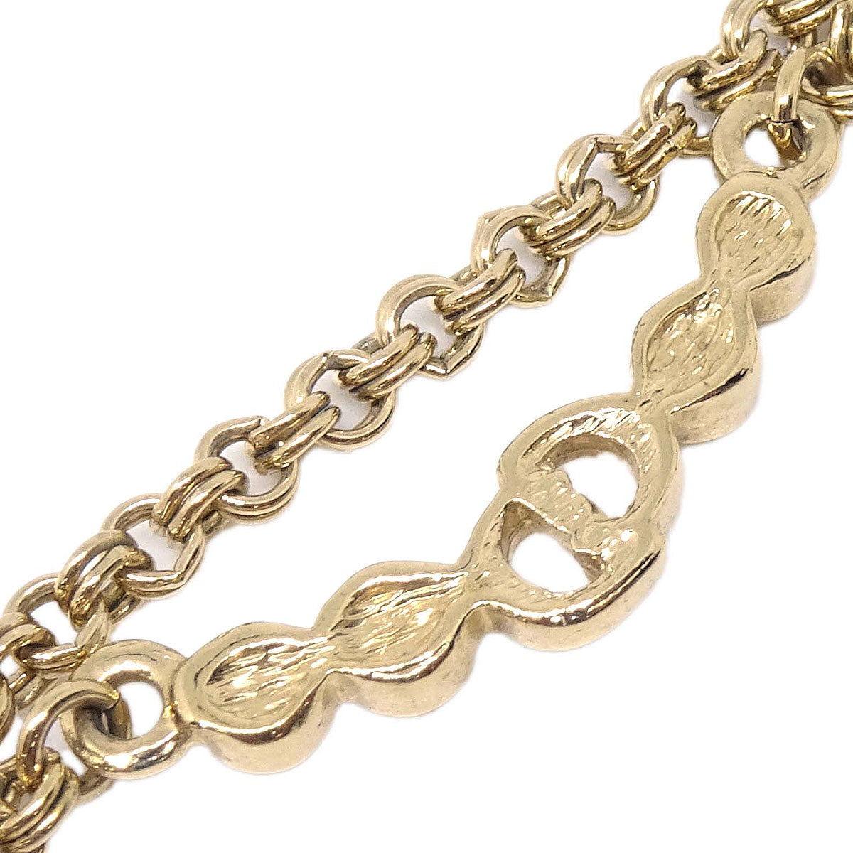 Christian Dior Necklace Pendant Gold Rhinestone