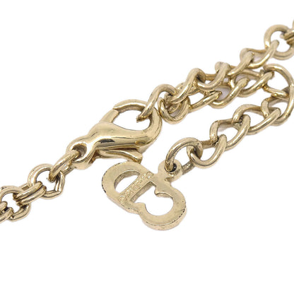 Christian Dior Necklace Pendant Gold Rhinestone