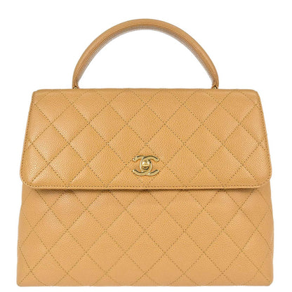 Chanel 2003-2004 Beige Caviar Skin Kelly Handbag