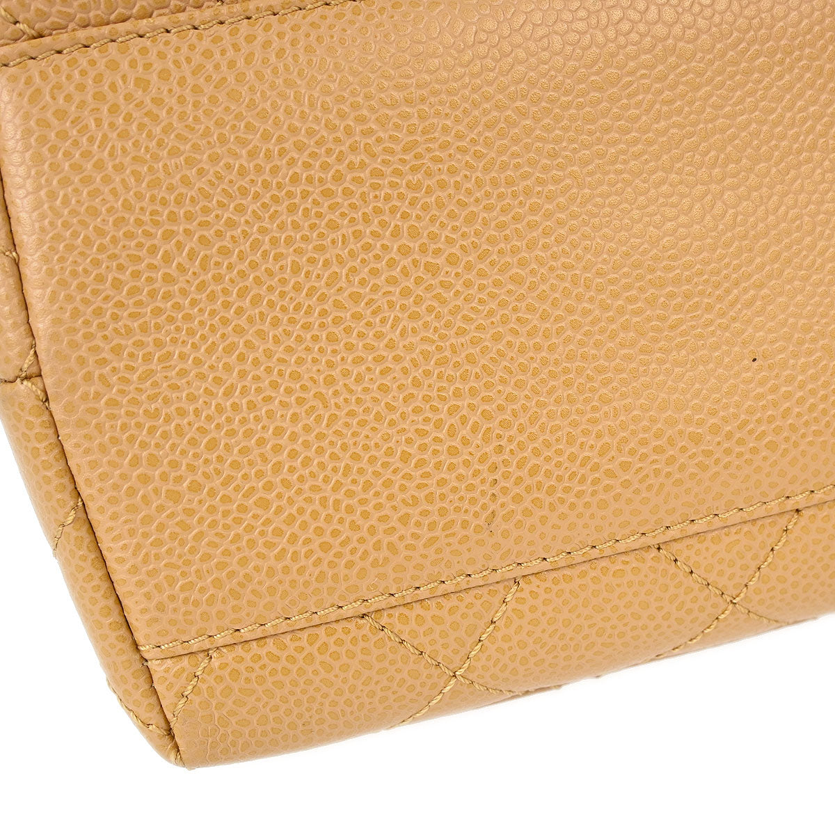 Chanel 2003-2004 Beige Caviar Skin Kelly Handbag