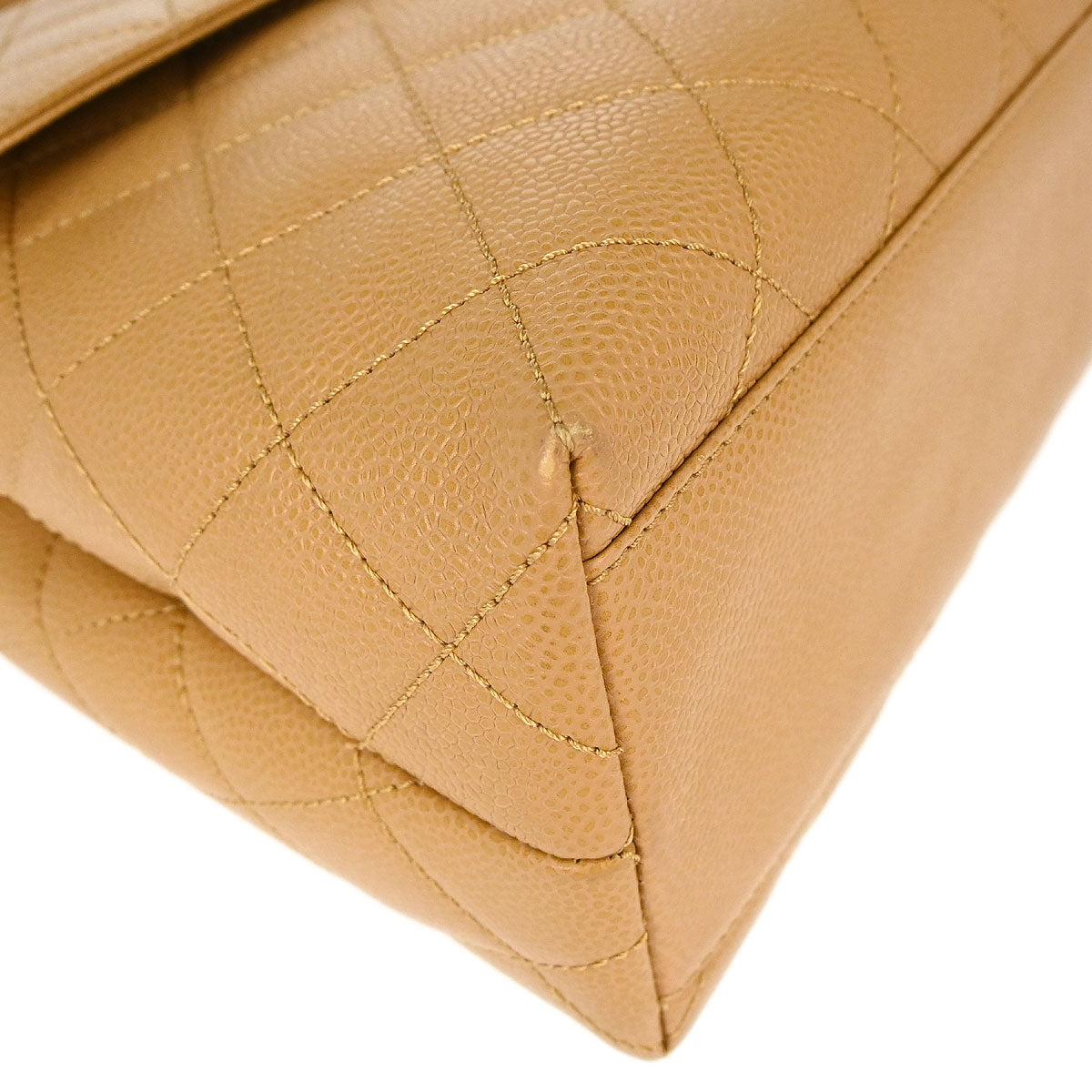 Chanel 2003-2004 Beige Caviar Skin Kelly Handbag