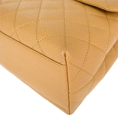 Chanel 2003-2004 Beige Caviar Skin Kelly Handbag