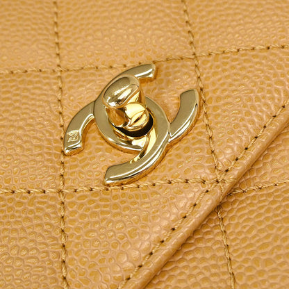 Chanel 2003-2004 Beige Caviar Skin Kelly Handbag