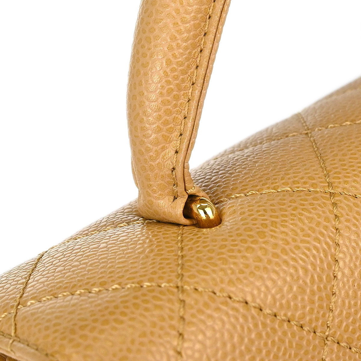 Chanel 2003-2004 Beige Caviar Skin Kelly Handbag