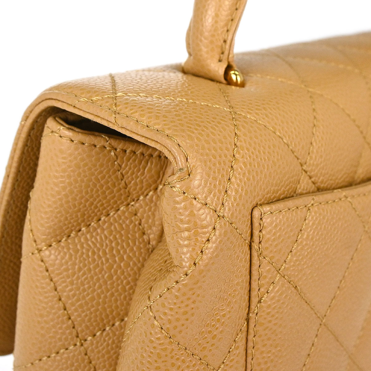 Chanel 2003-2004 Beige Caviar Skin Kelly Handbag