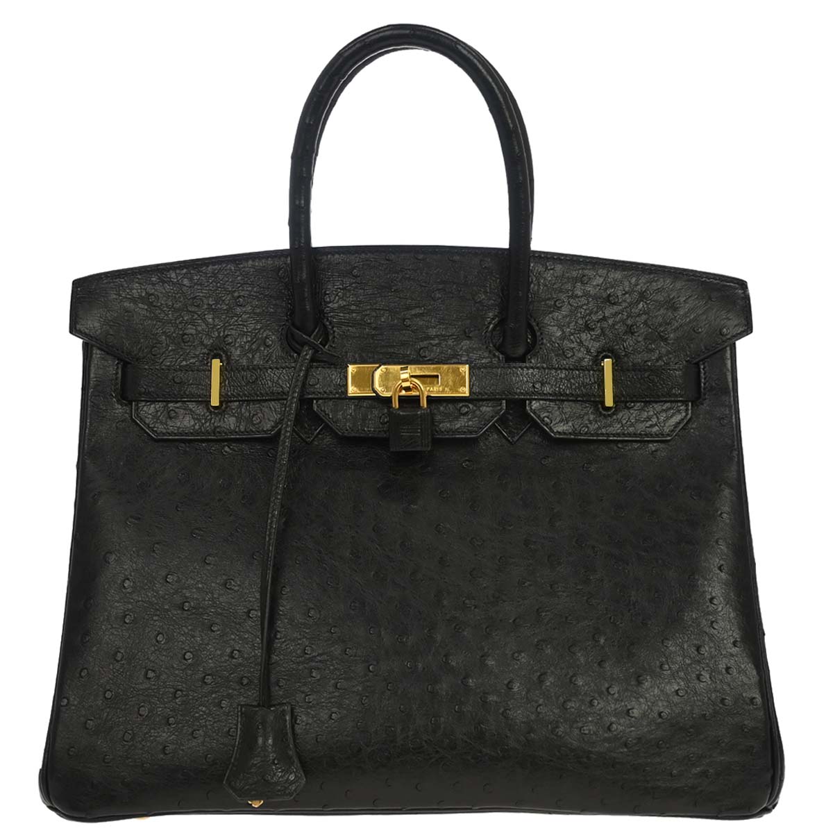 Hermes * Black Ostrich Birkin 35 Handbag