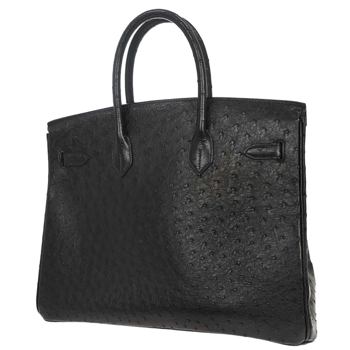 Hermes * Black Ostrich Birkin 35 Handbag