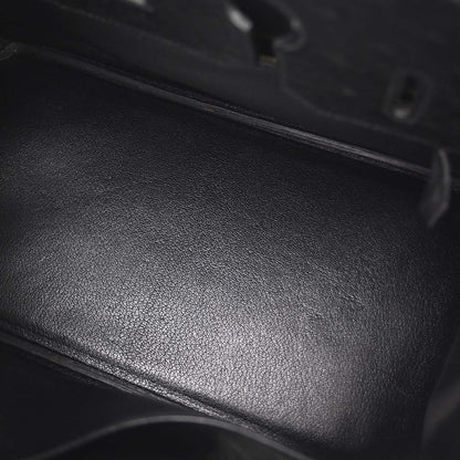 Hermes * Black Ostrich Birkin 35 Handbag