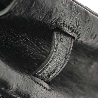 Hermes * Black Ostrich Birkin 35 Handbag
