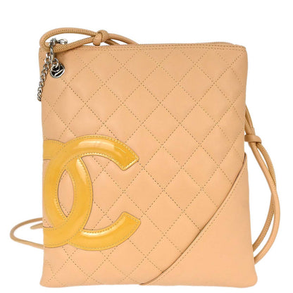 Chanel 2005-2006 Beige Calfskin Cambon Ligne Shoulder Bag