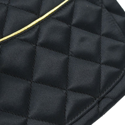 Chanel 1989-1991 Black Satin Mini Classic Square Flap Shoulder Bag 17