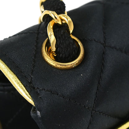 Chanel 1989-1991 Black Satin Mini Classic Square Flap Shoulder Bag 17