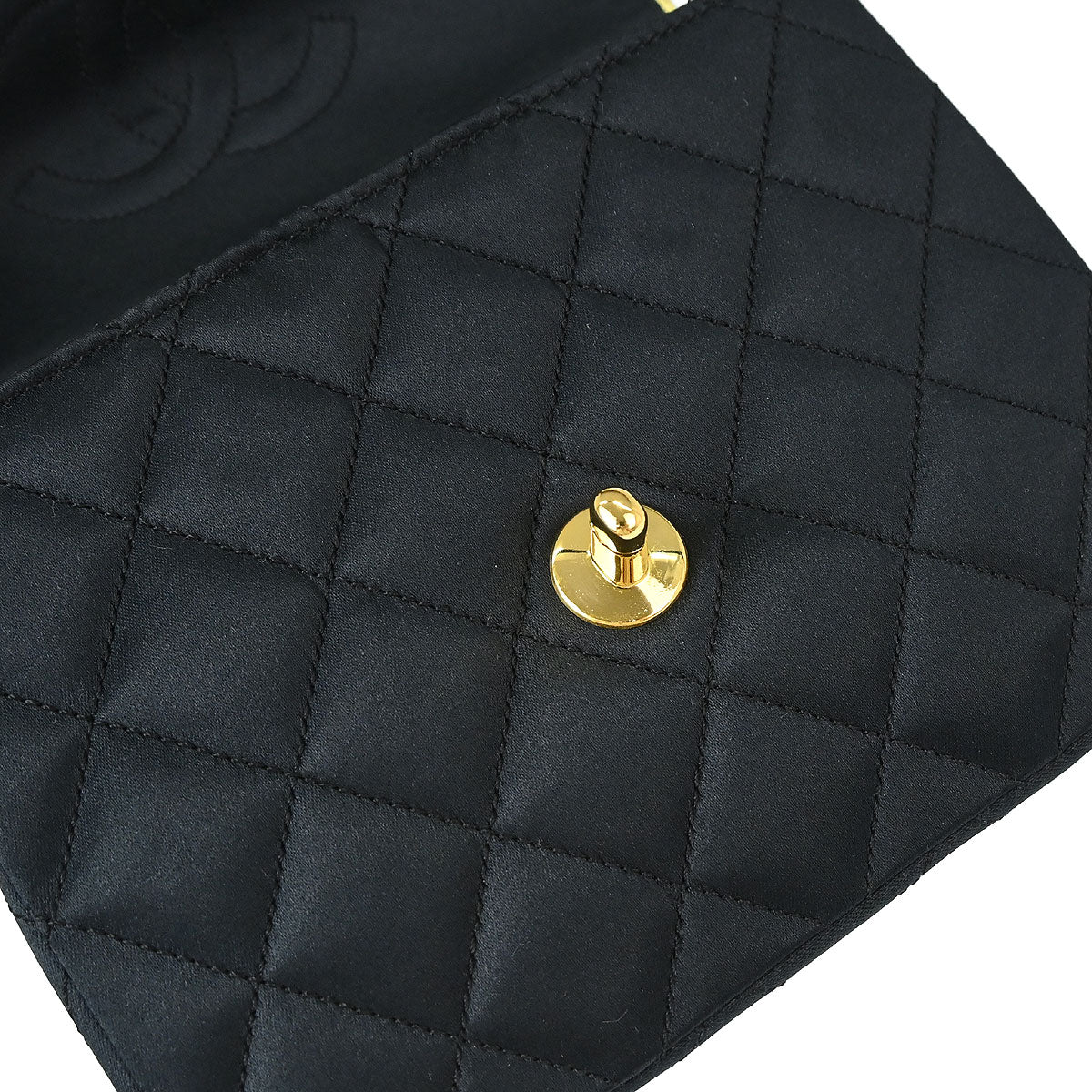 Chanel 1989-1991 Black Satin Mini Classic Square Flap Shoulder Bag 17
