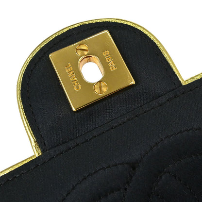 Chanel 1989-1991 Black Satin Mini Classic Square Flap Shoulder Bag 17